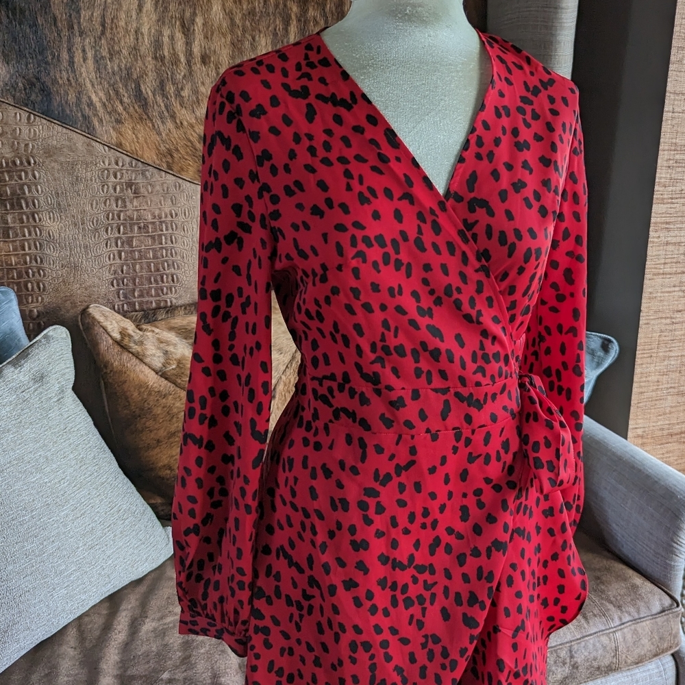 O.P.T. agatha spotted wrap dress M - Picture 5 of 10